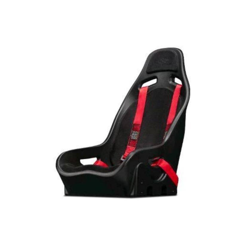 Image of Next level racing elite es1 sedile da corsa gaming guscio in polimero rotostampato e rivestimento in pelle scamosciata con cinture di sicurezza nero rosso