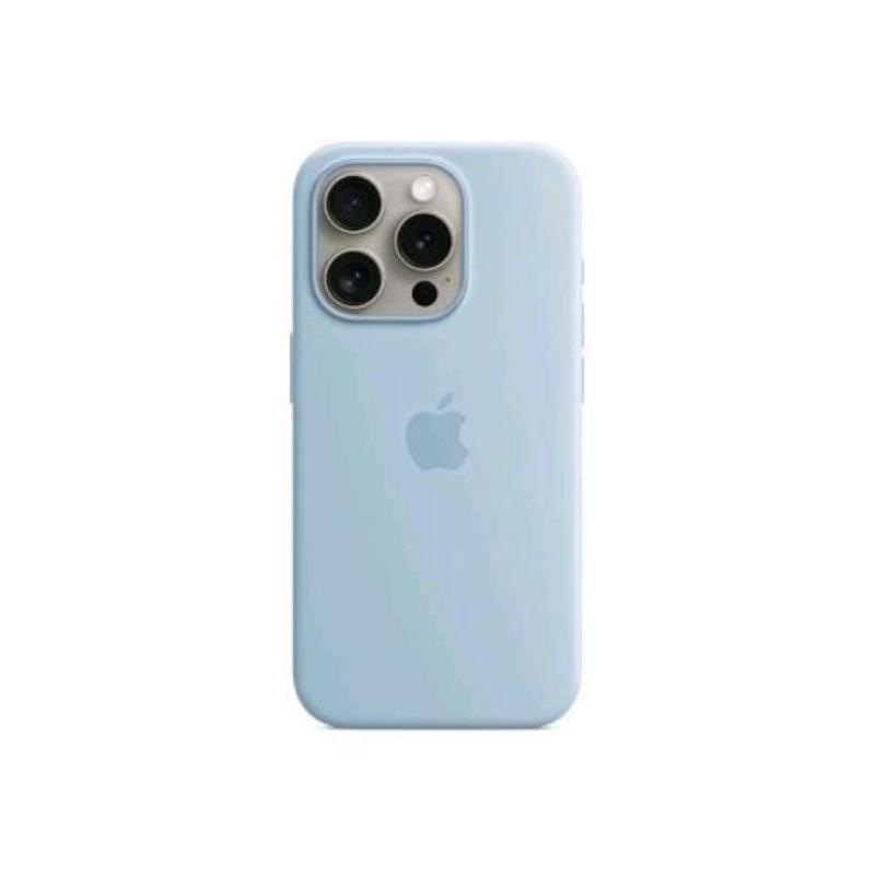 Image of Apple cover magsafe in silicone per iphone 15 pro blu chiaro