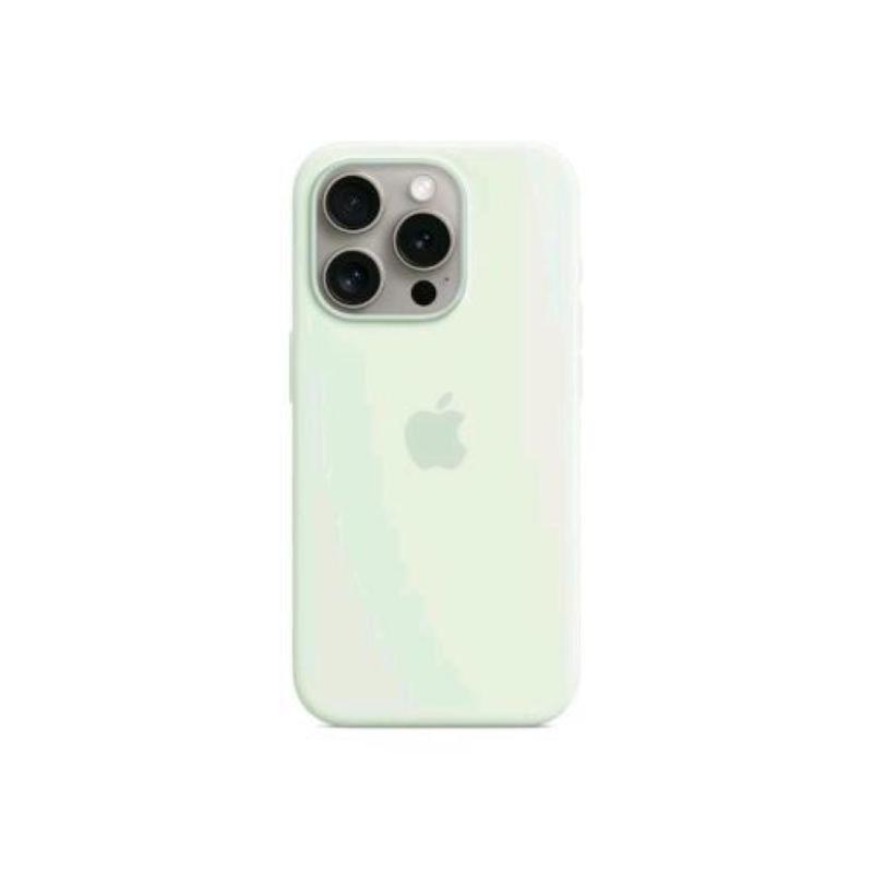 Image of Apple cover magsafe in silicone per iphone 15 pro menta fredda