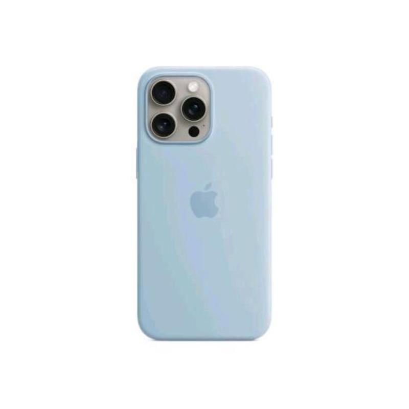 Image of Apple cover magsafe in silicone per iphone 15 pro max blu chiaro