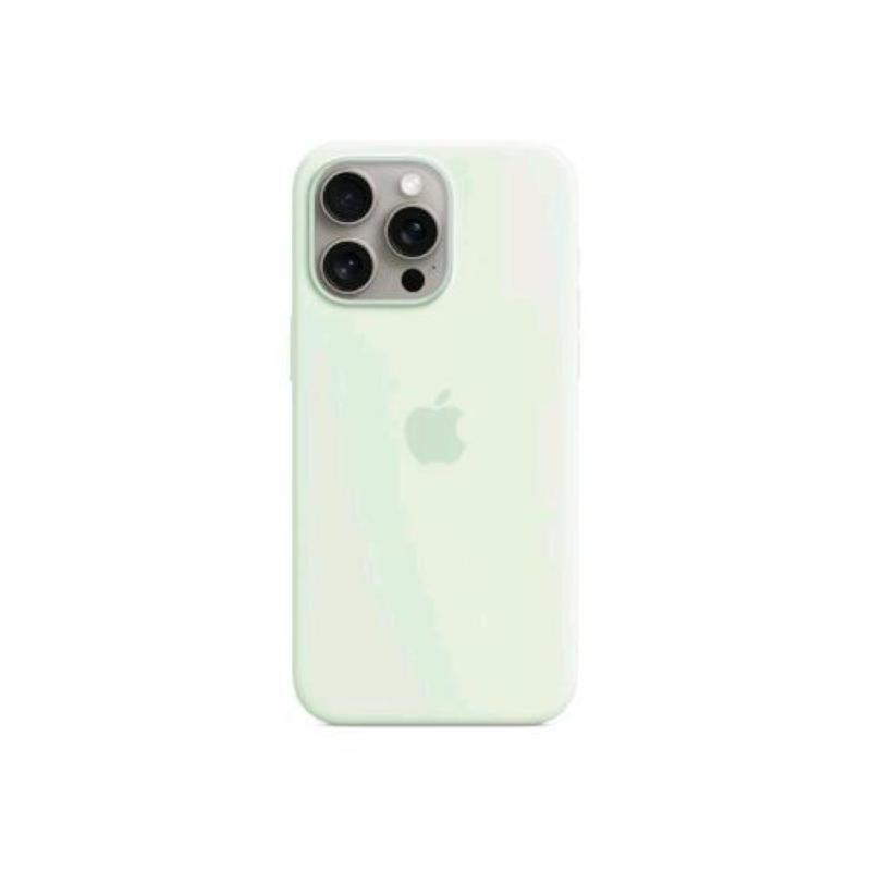 Image of Apple cover magsafe in silicone per iphone 15 pro max menta fredda