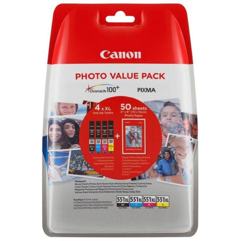 Canon cli-551xl c m y black photo value bl
