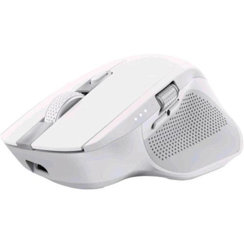 Image of Trust ozaa+ mouse wireless bluetooth + rf 2.4ghz mouse ottico silenzioso multi-dispositivo rotellina laterale ricaricabile bianco