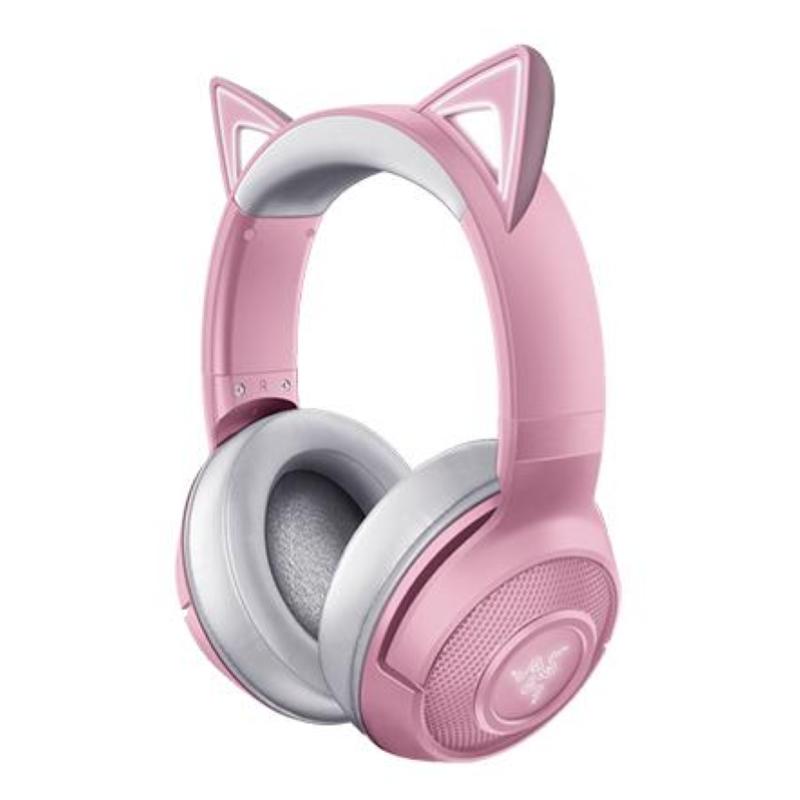 Razer kraken bluetooth kitty cuffie da gaming con orecchie da gatto rosa
