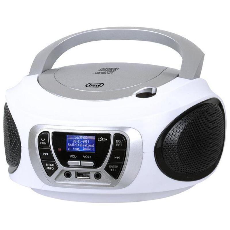 Image of Trevi cmp 510 dab stereo portatile cd boombox radio dab-dab+ con rds usb aux-in presa cuffia bianco