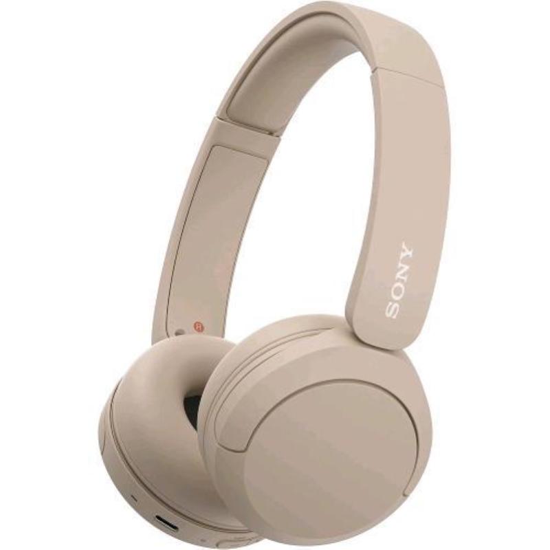 Image of Sony wh-ch520 cuffie on-ear wireless con microfono connessione multipoint fino a 50 ore di durata batteria ricarica rapipa beige
