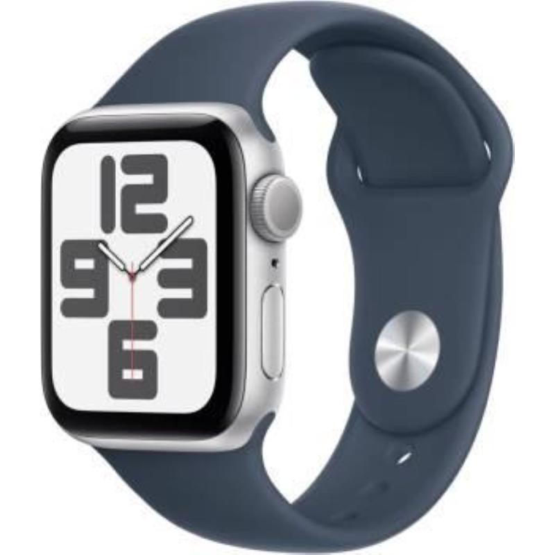 Image of Apple watch se 2023 40mm aluminium silver sport band storm blue s/m eu mre13qc/a