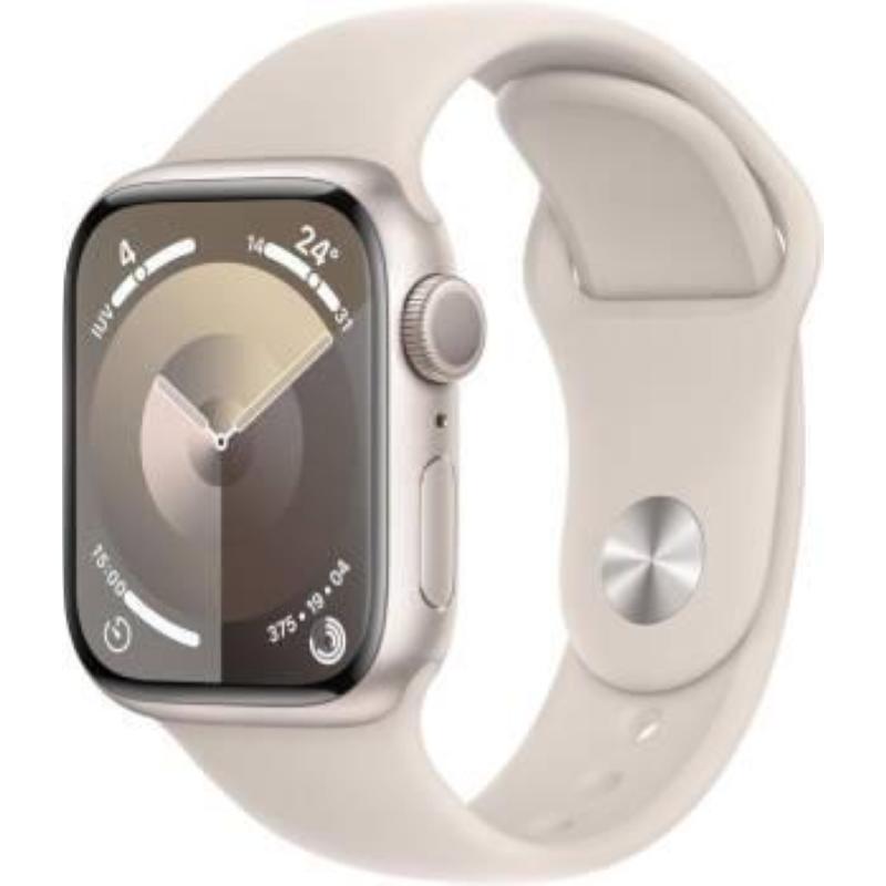 Image of Apple watch serie 9 41mm aluminium starlight sport band starlight m/l mr8u3qc/a