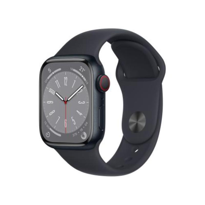 Image of Smartwatch apple watch series 8 2022 gps + cellular 41mm mezzanotte cassa in alluminio con mezzanotte sport band