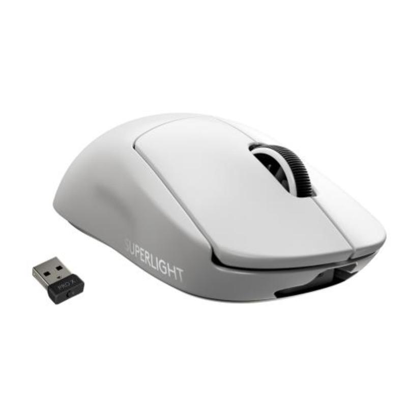 Image of Logitech pro x superlight wireless gaming mouse - mouse - ottica - 5 pulsanti - senza fili - 2.4 ghz - ricevitore usb logitech lightspeed - bianco