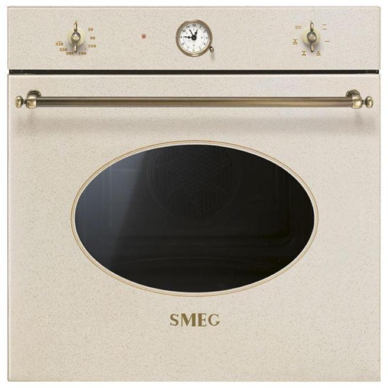 Image of Smeg sf800avo forno elettrico da incasso ventilato estetica coloniale capacita` 70 litri classe energetica a-10% 6 funzioni 60 cm avena