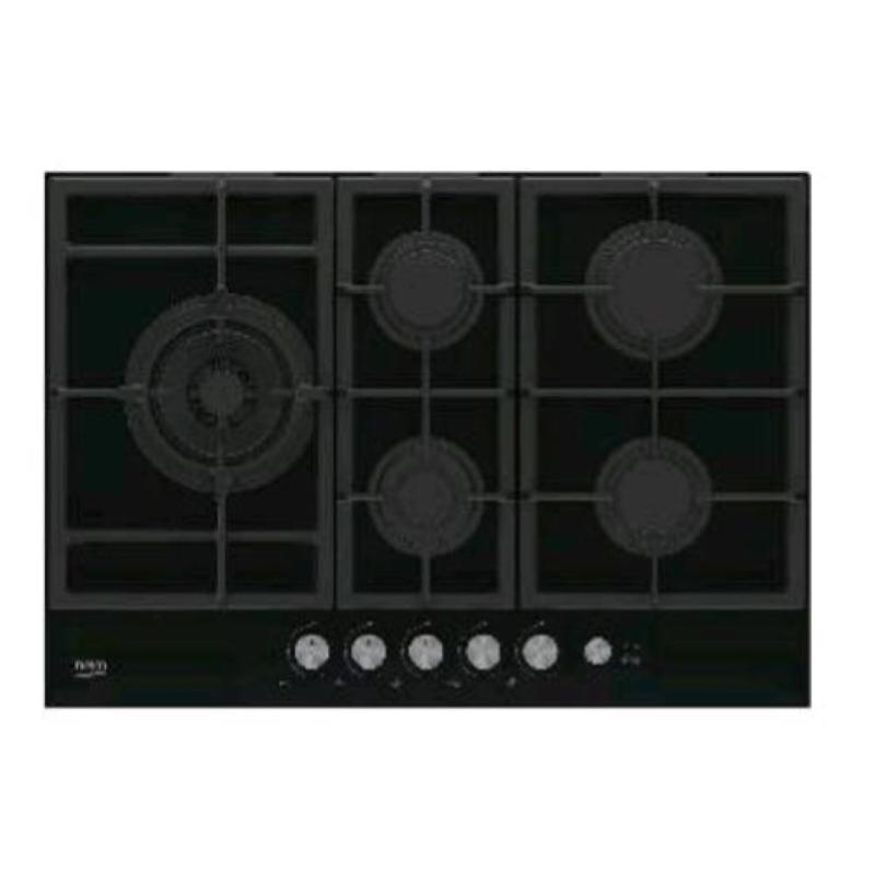 Beko hill75235 s piano cottura a gas 5 fuochi 75 cm piano in vetroceramica nero