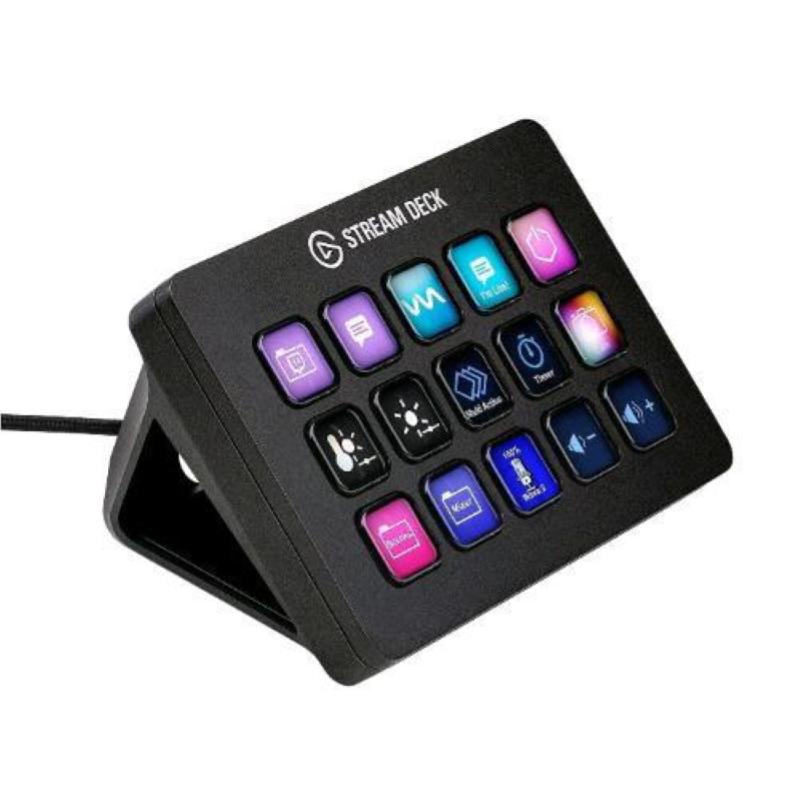 Image of Elgato stream deck mk.2 controller da studio 15 tasti macro attiva azioni nelle app e in software quali obs twitch youtube e altro funziona con mac e pc nero cod030