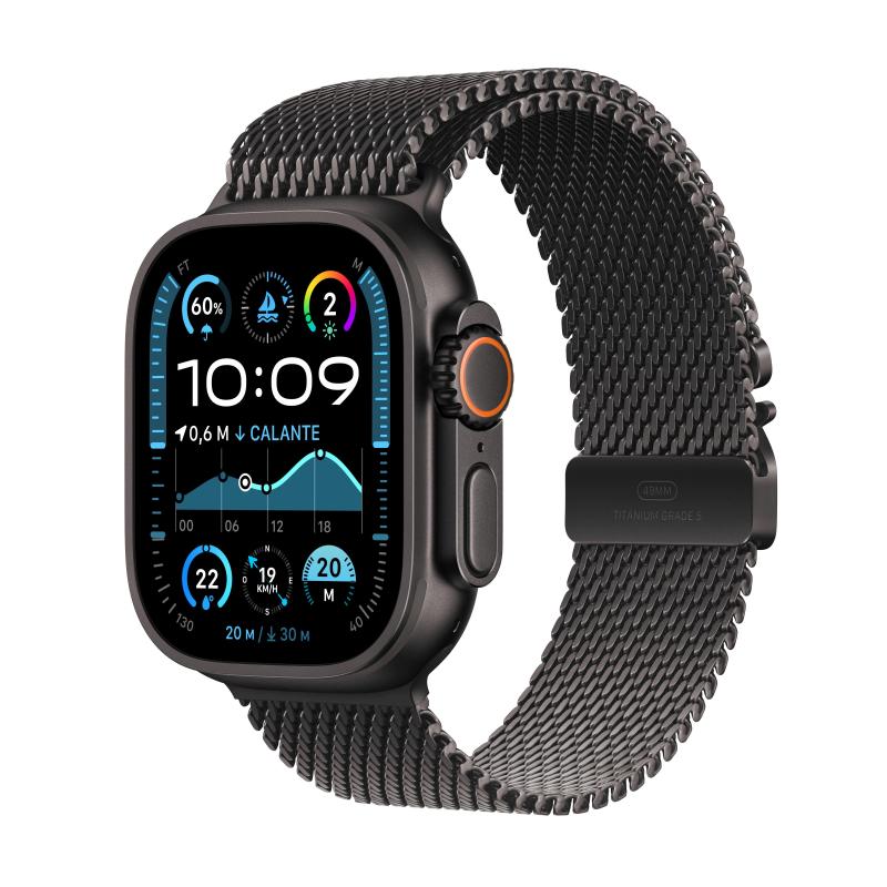 Image of Apple watch ultra 2 gps + cellular 4g 49mm cassa in Titanium nero cinturino loop milanese Titanium nero - l cod030