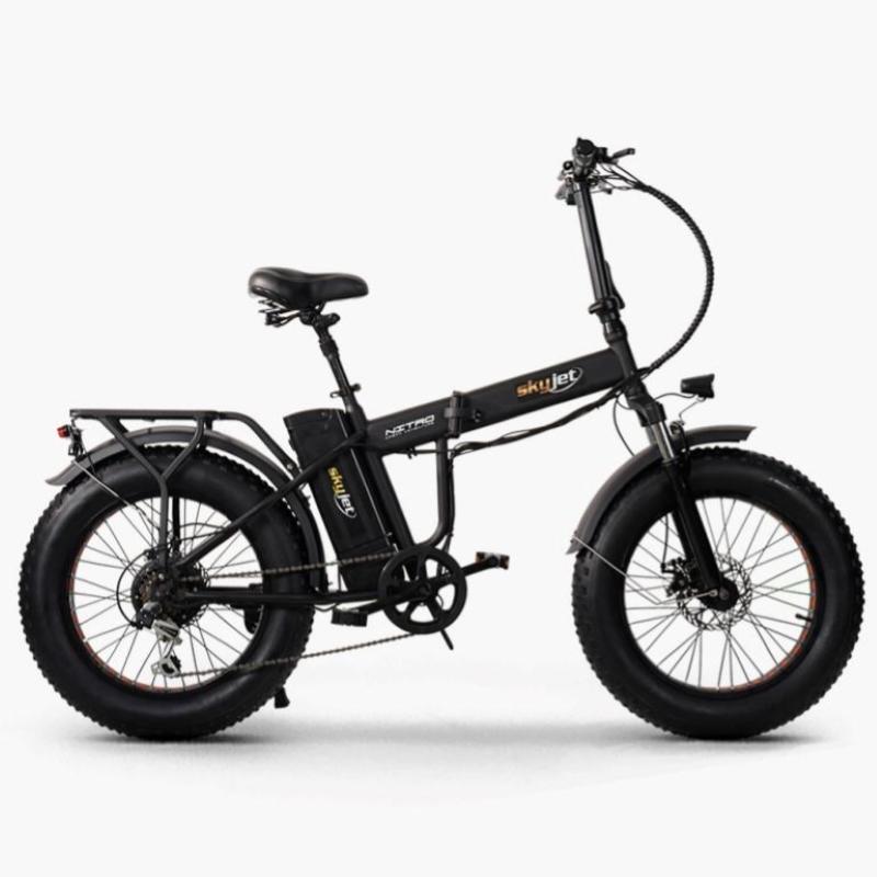 Bici elettrica con pedalata assistita fat bike skyjet 20 nitro - 250w - nero