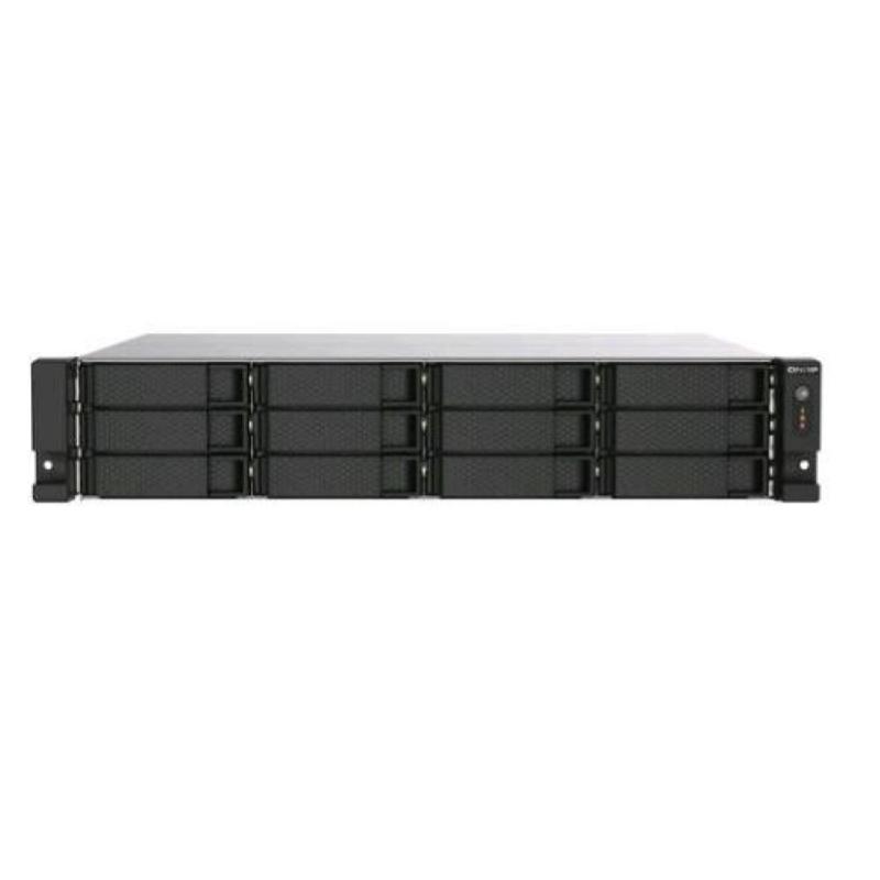 Qnap ts-1273au-rp-8g nas chassis rack 2u amd ryzen embedded v1500b 2.2ghz ram 8gb-12bay hdd/ssd 2.5/3.5-2xrj-45 black