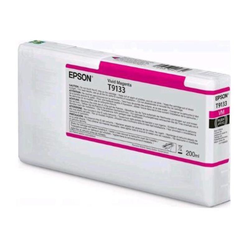 Image of Epson t9133 cartuccia ink vivid magenta 200 ml per surecolor sc-p5000 std spectro, sc-p5000 violet, sc-p5000 violet spectro cod030