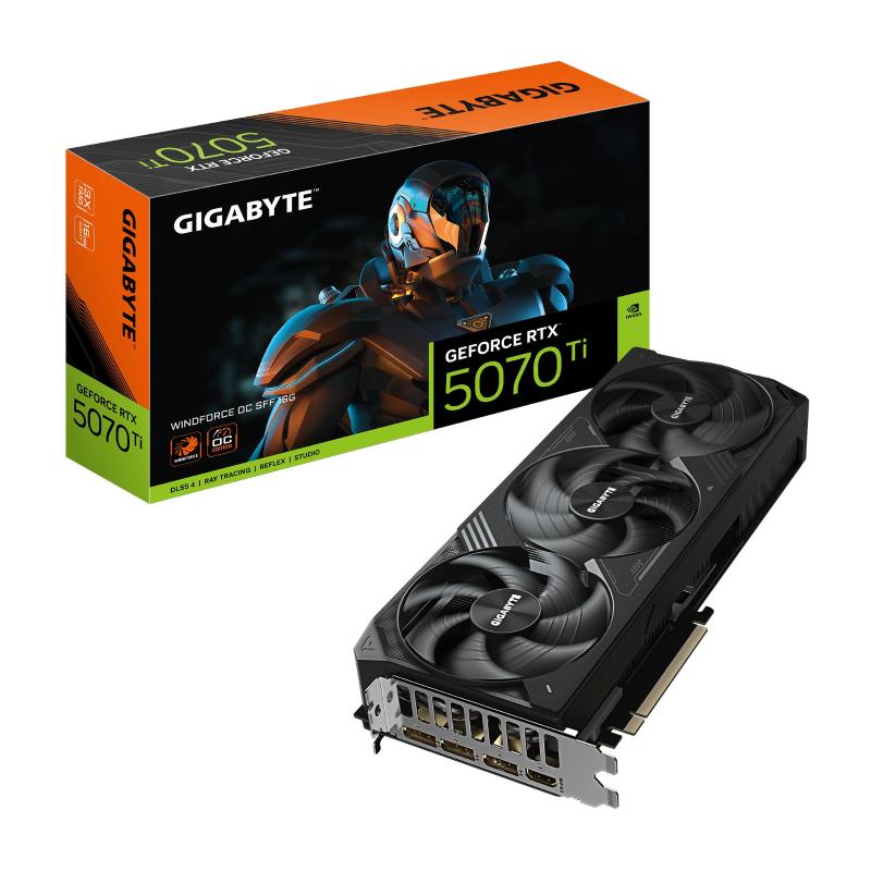 Gigabyte geforce rtx 5070 ti windforce oc sff 16gb gddr7 dlss4 1*hdmi/3*displayport pci ex 5.0 16x