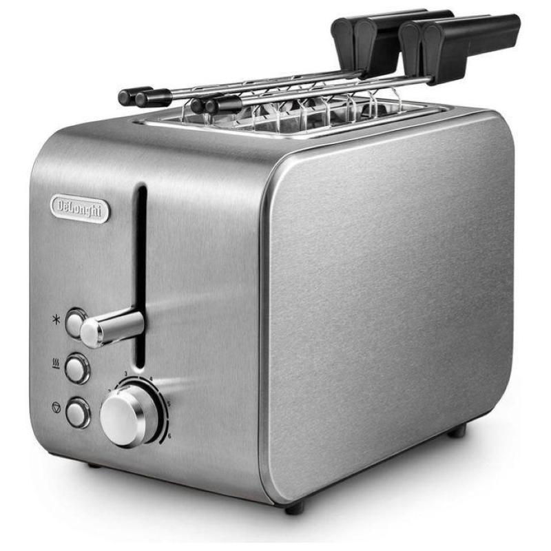 Delonghi ctx2203 tostapane a 2 scomparti potenza 550 w acciaio inox