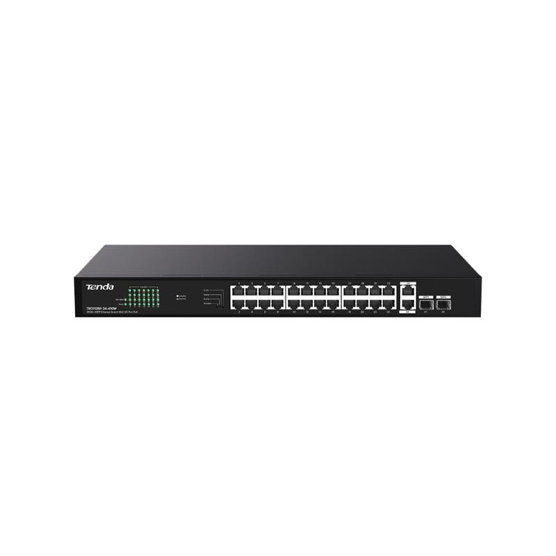 Image of Switch 26p ge lan +2p sfp tenda teg1128p-24-410w 24p poe cod030