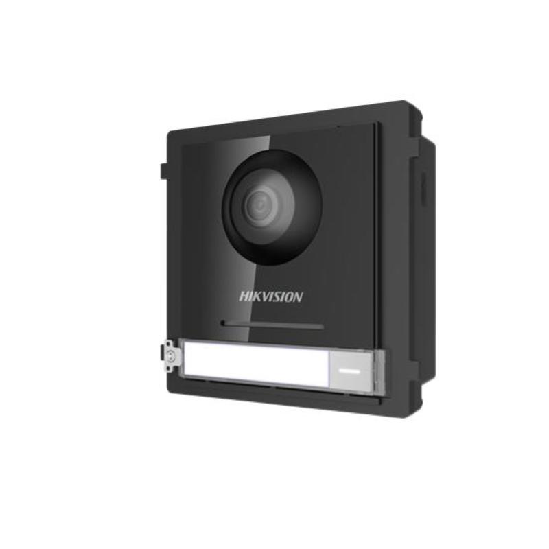 Hikvision unitÃ  principale per postazione da esterno ip,1 pulsante,telecamera fish eye 2mp,12vdc/poe - ds-kd8003-ime1