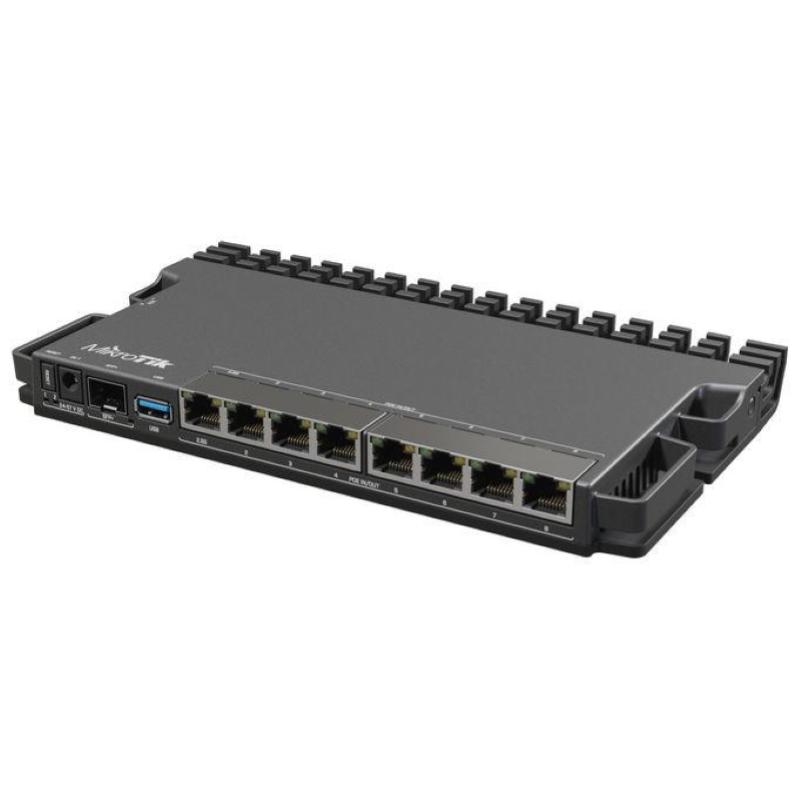 Mikrotik rb5009ug+s+in router cablato 2.5gbe 7 porte poe sfp+ usb3.2 nero ethernet