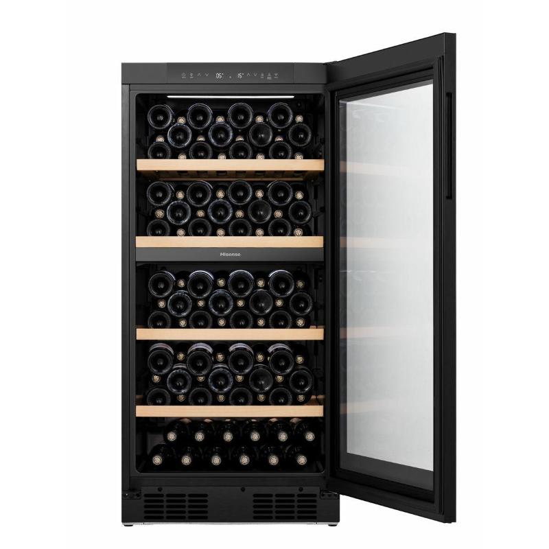 Hisense rw3n230gelf cantinetta vino 108 bottiglie classe f temperatura 5 20 Â°c ripiani in legno colore nero