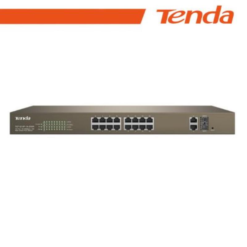 Image of Tenda switch poe web smart 16 porte 10/100+2gb+2sfp - tef1218p-16-250w cod030