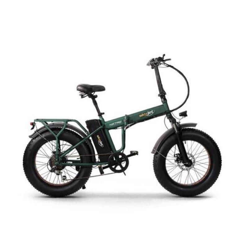 Bici elettrica con pedalata assistita fat bike skyjet 20 nitro - 250w - verde