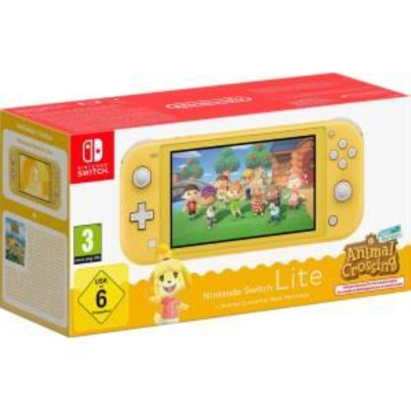 Switch lite console animal crossing yellow