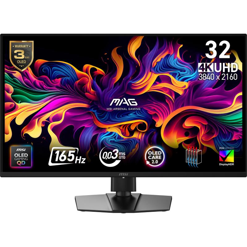 Msi Neri/Nero Monitor Pc Mag 322Up Qd-Oled E16 31,5" Ultrahd 4K 165Hz Qd-Oled 0,03Ms - Immagine 5
