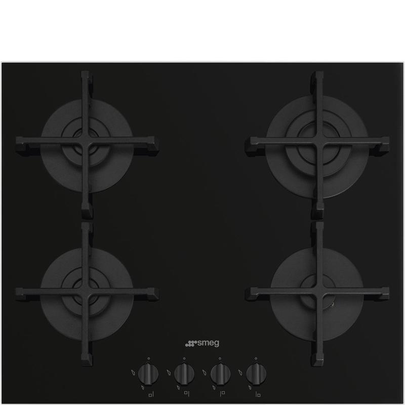 Smeg piano cottura incasso gas 4 zone filo 60cm nero pv264b