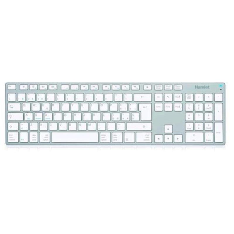Hamlet apple xkkita-mcbt tastiera in alluminio bluetooth 106 tasti layout italiano