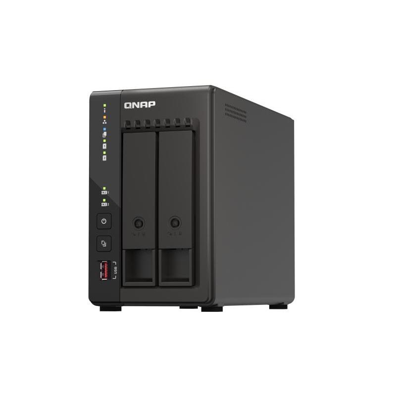 Qnap nas ts-253e tower 2-bay cpu celeron j6412 dual core + 8 gb ddr4 2x m.2 gen.3x1 + 2x 2.5 gbe