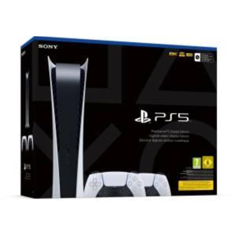 Ps5 console 825gb digital ed. white + 2 dualsense