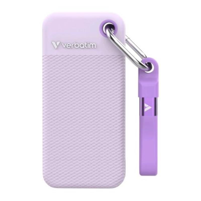 Verbatim pocket ssd 1tb esterno portatile usb-c 3.2 gen 2 (3.1 gen 2) lettura 10.000 mb/s scrittura 10.000 mb/s viola