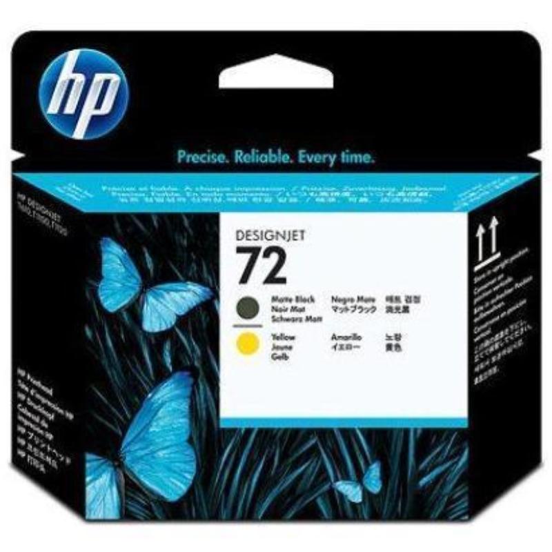 Hp cart ink testina nero opaco e giallo per designjet t1100, n. 72