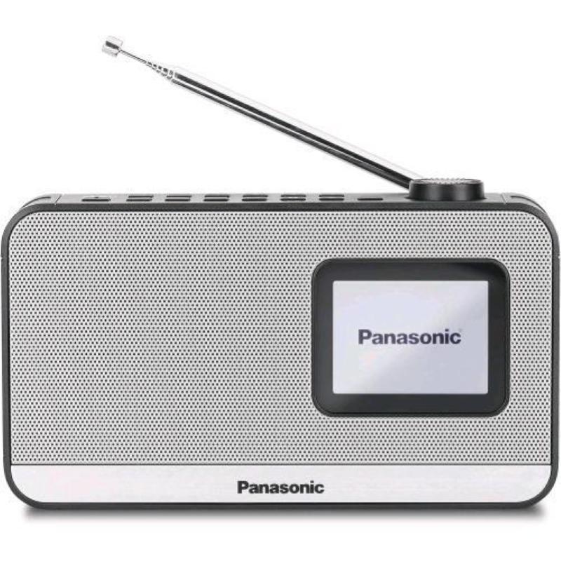Panasonic rf-d15eg-k radio digitale dab+/fm portatile con bluetooth display lcd tft 2.4 diffusore 1w 5cm 4 tasti di selezione alimentata a batteria e corrente funzioni sleep sveglia orologio nero