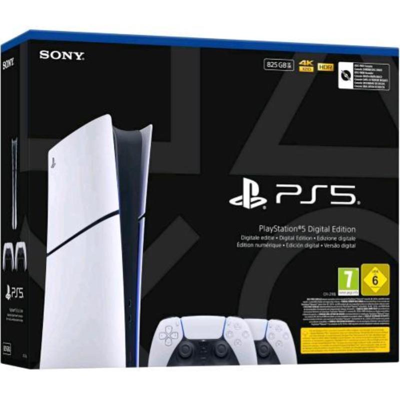 Sony ps5 5 digital edition chassis e 825gb bundle + due controller wireless dualsense