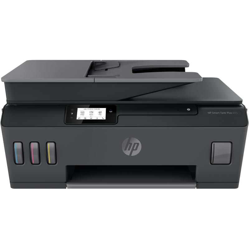 Hp smart tank plus stampante multifunzione wireless 655, colore, stampante per casa, stampa, copia, scansione, fax, adf e
