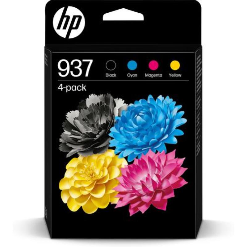 Hp cart ink multicolor cmyk 937 nero,ciano,magenta,giallo