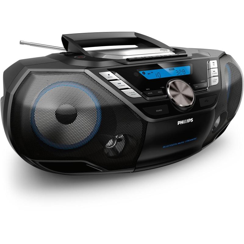 Philips azb798t/12 impianto stereo portatile analogico e digitale 12 w dab, dab+, fm nero riproduzione mp3