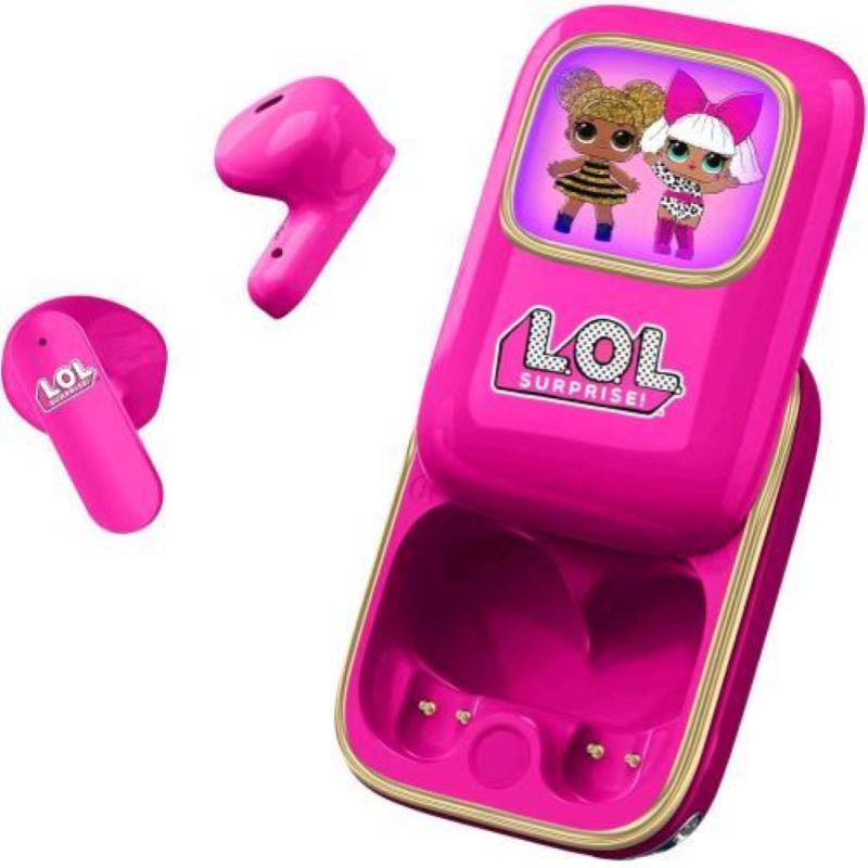 Otl lol surprise! slide earpods auricolari bluetooth 5.3 tws con custodia di ricarica rosa