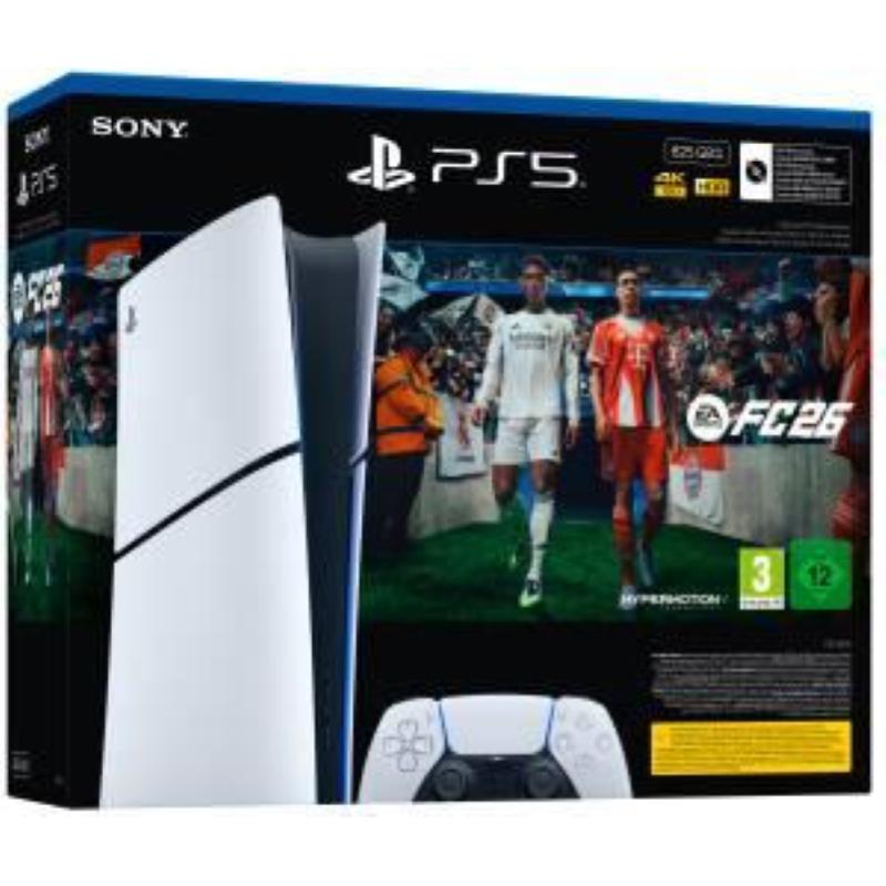 Ps5 console 825gb digital edition e chassis white + fc 26 ita