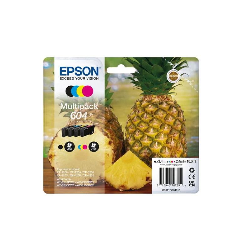 Epson 604 cartuccia d\`inchiostro 4 pz originale resa standard nero, ciano, magenta, giallo