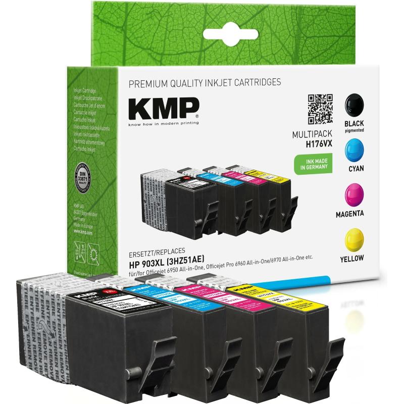 Kmp h176vx cartuccia d\`inchiostro 4 pz compatibile resa extra elevata (super) nero, ciano, magenta, giallo