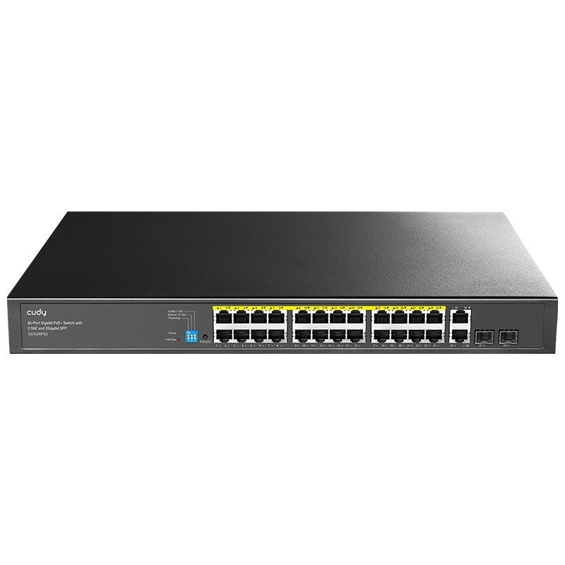 Cudy gs1026ps2 - switch 24-port gigabit poe+ - 2 uplink gigabit - 2 gigabit sfp slots 300w