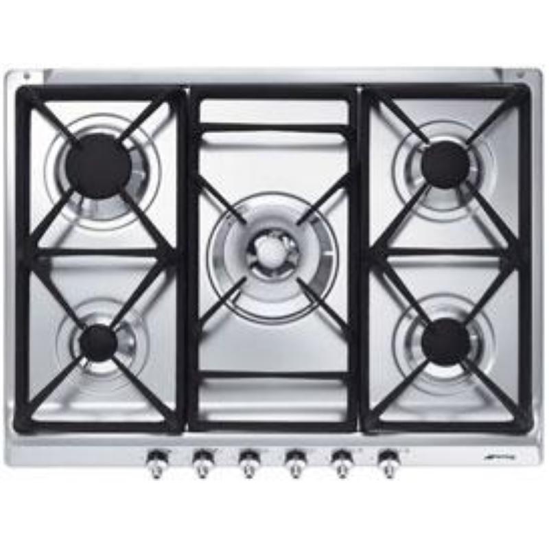 Smeg piano cottura incasso gas 5 zone 70/75cm inox se70sgh-5