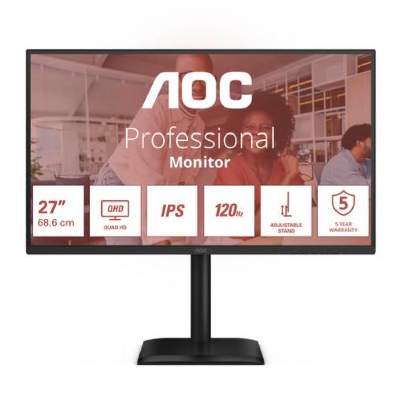 Aoc Q27E4U Monitor PC 27" Quad HD IPS 120 Hz (Nero)