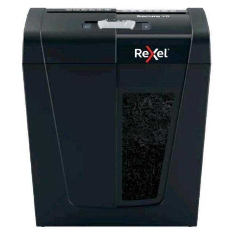Rexel secure x8 distruggidocumenti a frammeneto capacita` 8 fogli cestino 14 lt nero